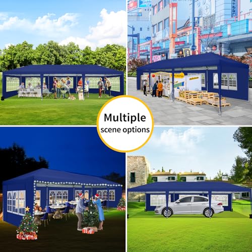 COBIZI Canopy 10x20 Pop Up Canopy Tent with 6 Sidewalls Party Tents for Parties Weddings Backyard Waterproof Canopy Outdoor Commercial Canopy Event