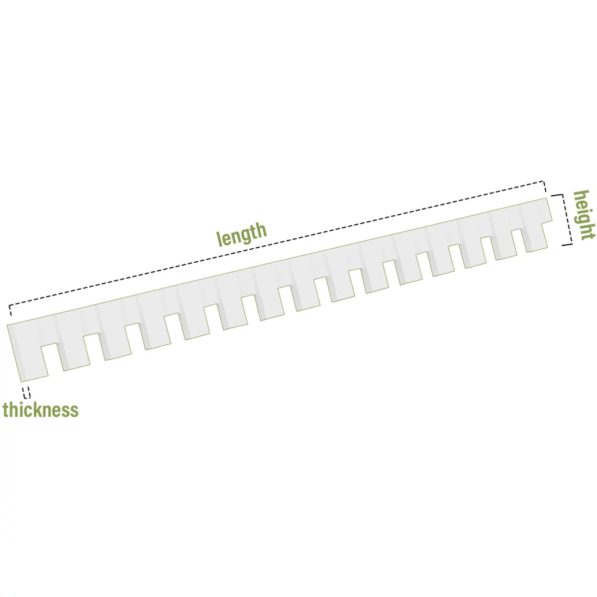5"H x 1"P x 93 3/8"L Fayetteville Architectural Grade PVC Dentil Trim w/Backplate - Curated Treasures Market