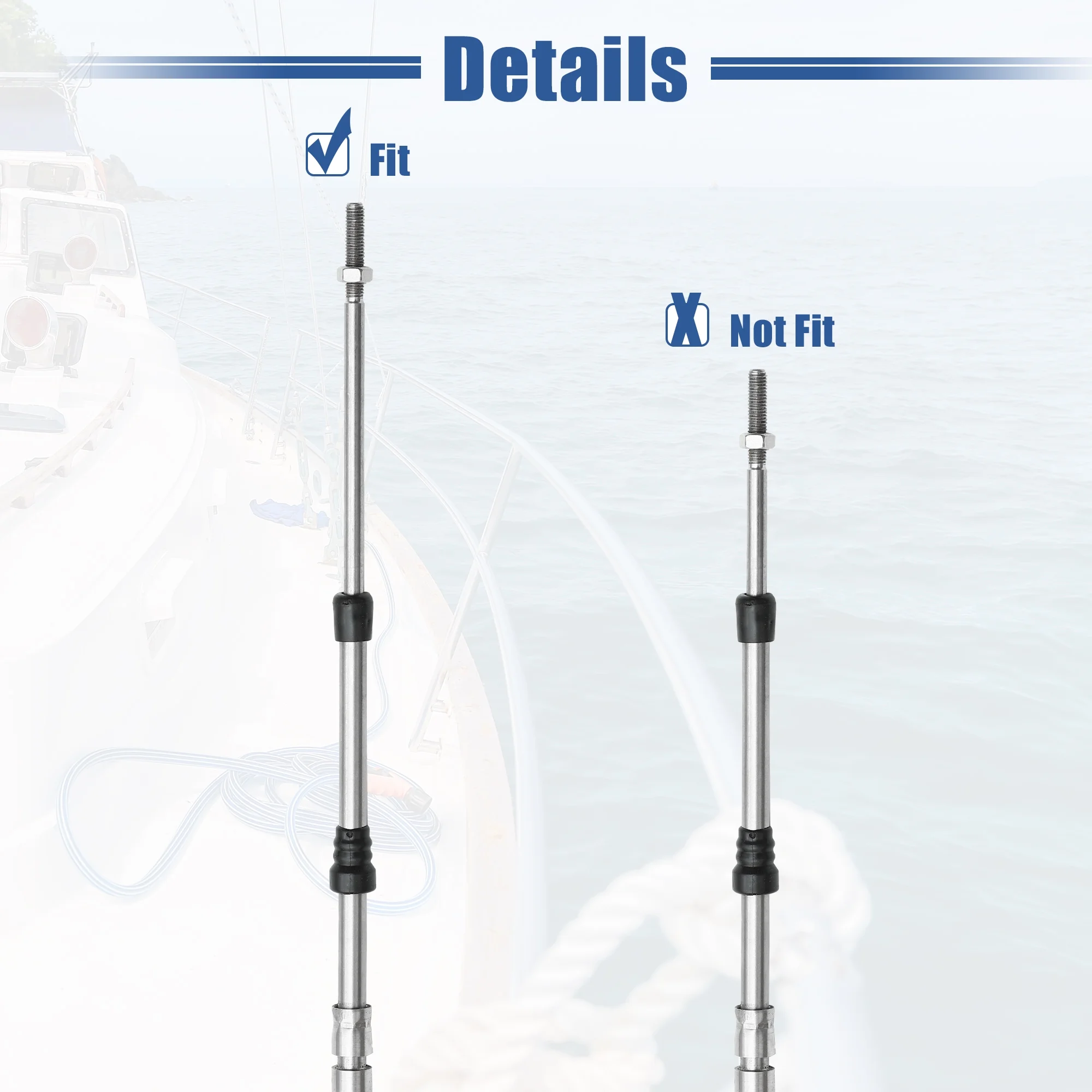 Unique Bargains 2pcs 15ft 4.6 Meter 181inch Marine Throttle Shift Remote Control Box Cable for Outboard Engine Boat Red