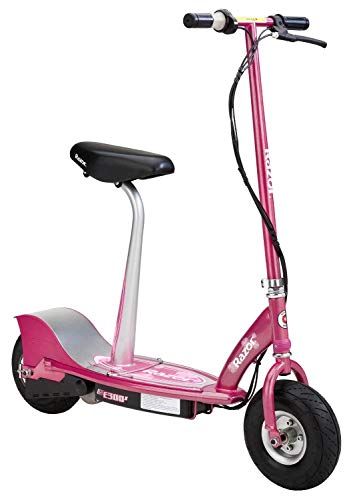 Razor E300S Seated Electric Scooter for Kids Ages 13+ - 9" Pneumatic Tires, Removable Seat, Up to 15 mph and 40 min of Ride Time