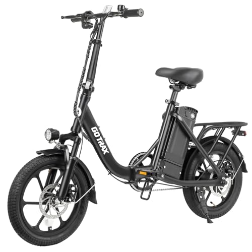 Gotrax 16" Folding Electric Bike, Max 28Miles Range(Pedal-Assist) & Speed 15.5Mph Power by Peak 500W, E-Bike with Removable Battery