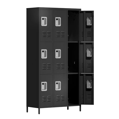 6 Doors Metal Lockers for Employees 72" H Storage Cabinet Lockable Locker with Shelves Steel Storage Locker for Gym School Office Home Requires