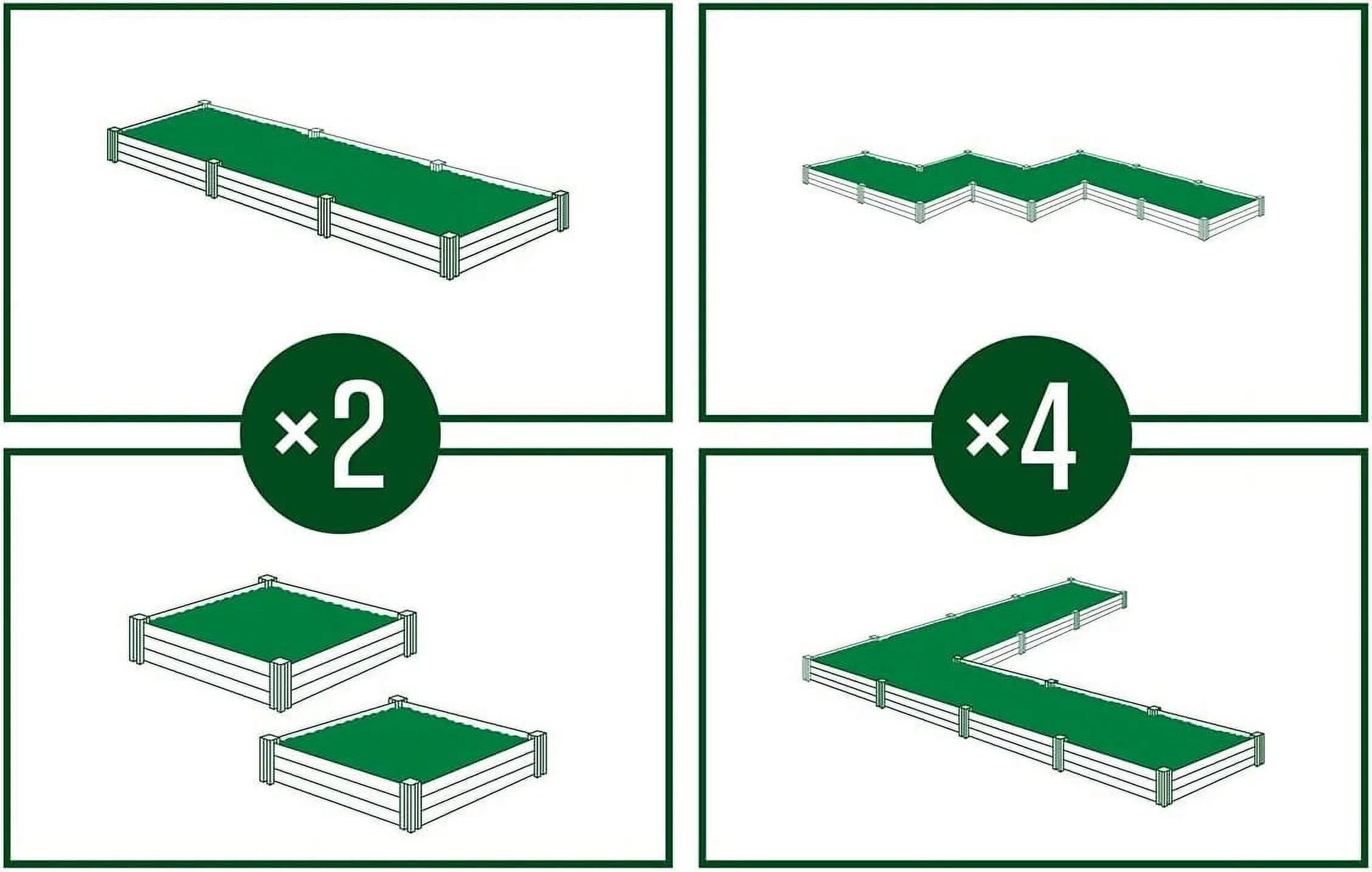 Vita Classic 4 ft x 4 ft x 11 in White Vinyl Raised Garden Bed, VT17108 - Curated Treasures Market