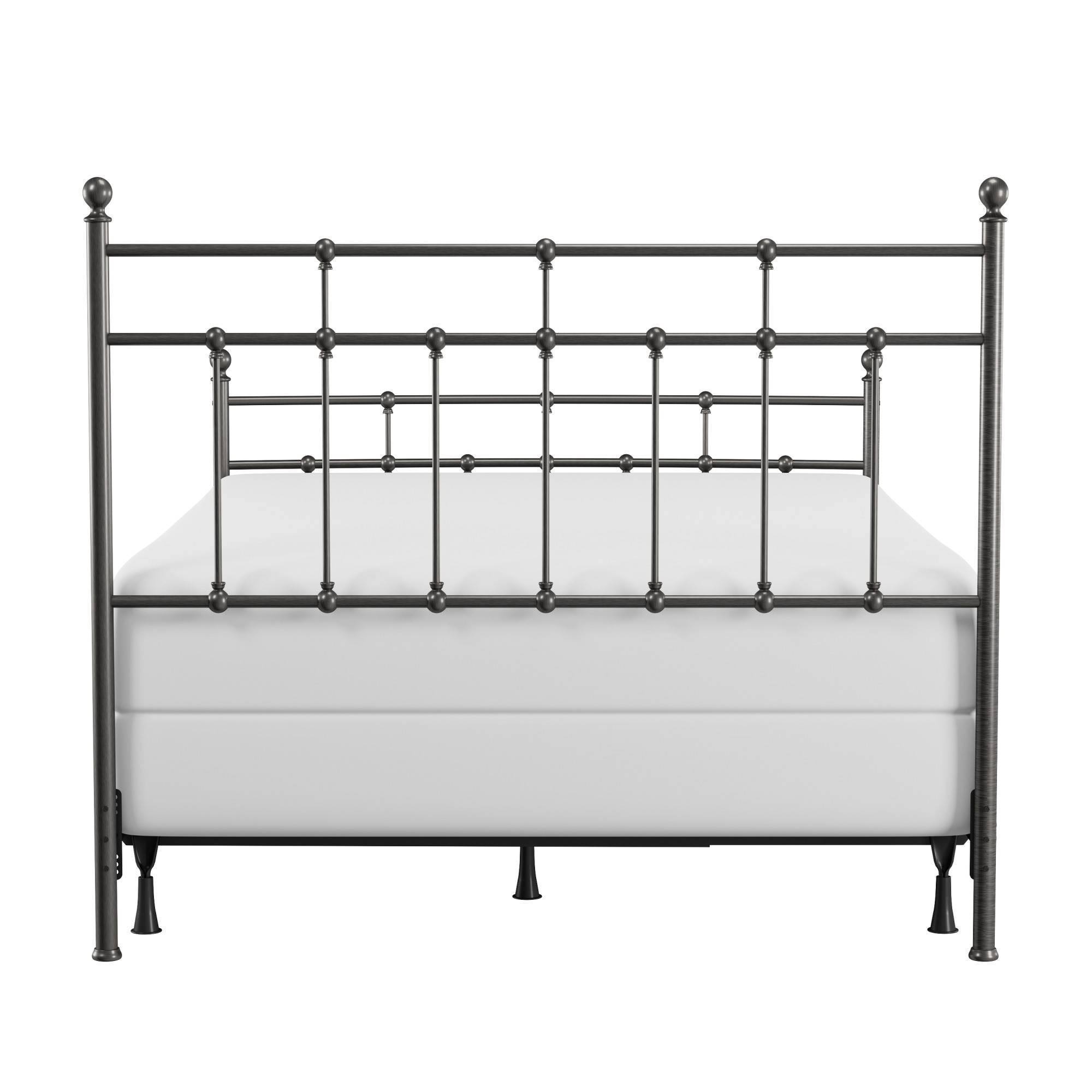 Queen Providence Metal Bed with Spindle and Casting Design Aged Pewter - Hillsdale Furniture