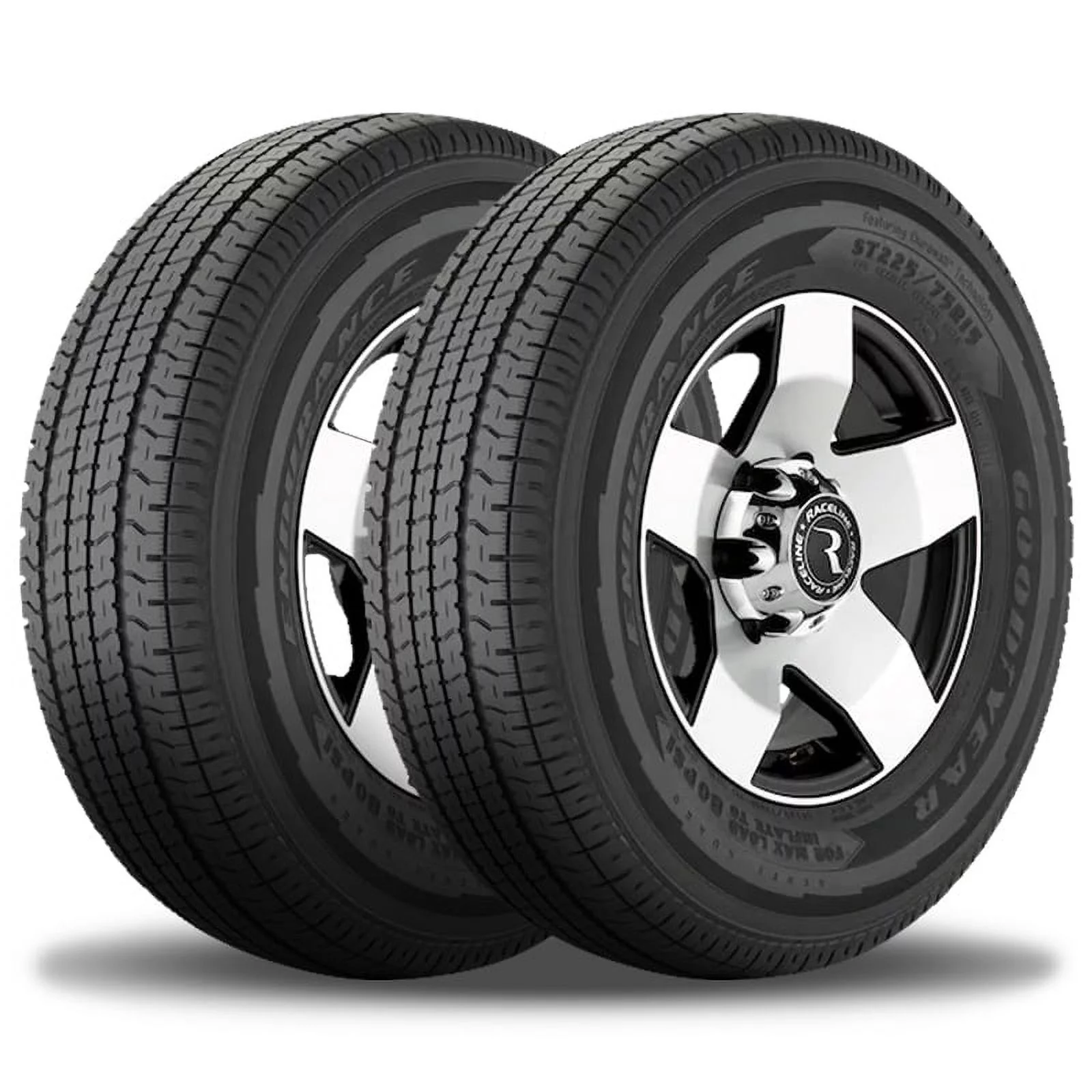 2 Goodyear Endurance ST225/75R15 117N E Auto/Boat/Travel Trailer Hauler ST Tires 724857519 / 225/75/15 / 2257515 - Radiant Selections