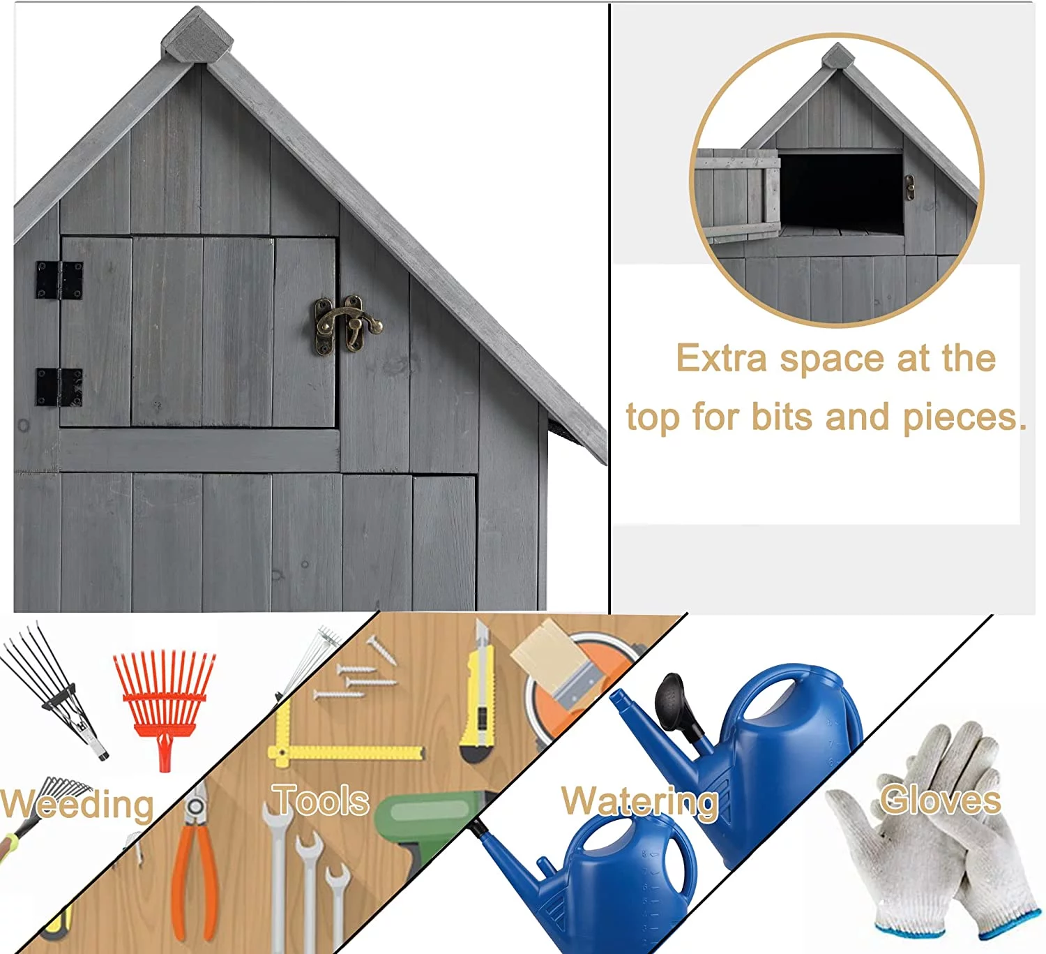 Wooden Outdoor Storage Cabinet Tool Shed - 30.3&rdquo; L X 21.3&rdquo; W X 70.5&rdquo; H Small Wood Garden Shed