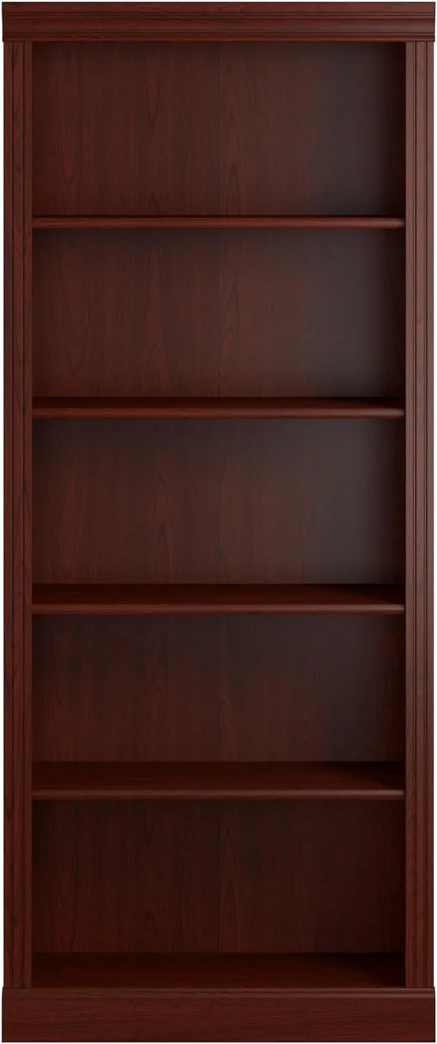 Bush Business Furniture Arlington Tall 5 Shelf Bookcase in Harvest Cherry