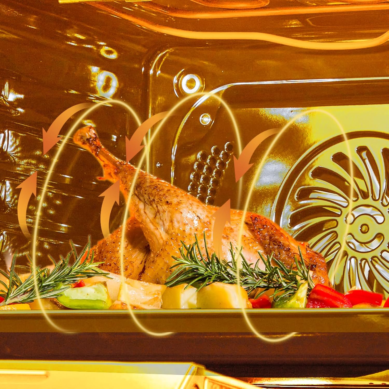 Single Wall Oven, 24" Built-in Electric Ovens with 8 Functions, 70L Smart Oven with with LED Display, Air Fryer Combo Convection Oven