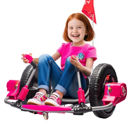 Electric Drift Kart with 16" Large Tyres, 360° Swivel Capability, Dual Lever Steering, 12V Ride On Toys for Boys and Girls from 3 Years Old