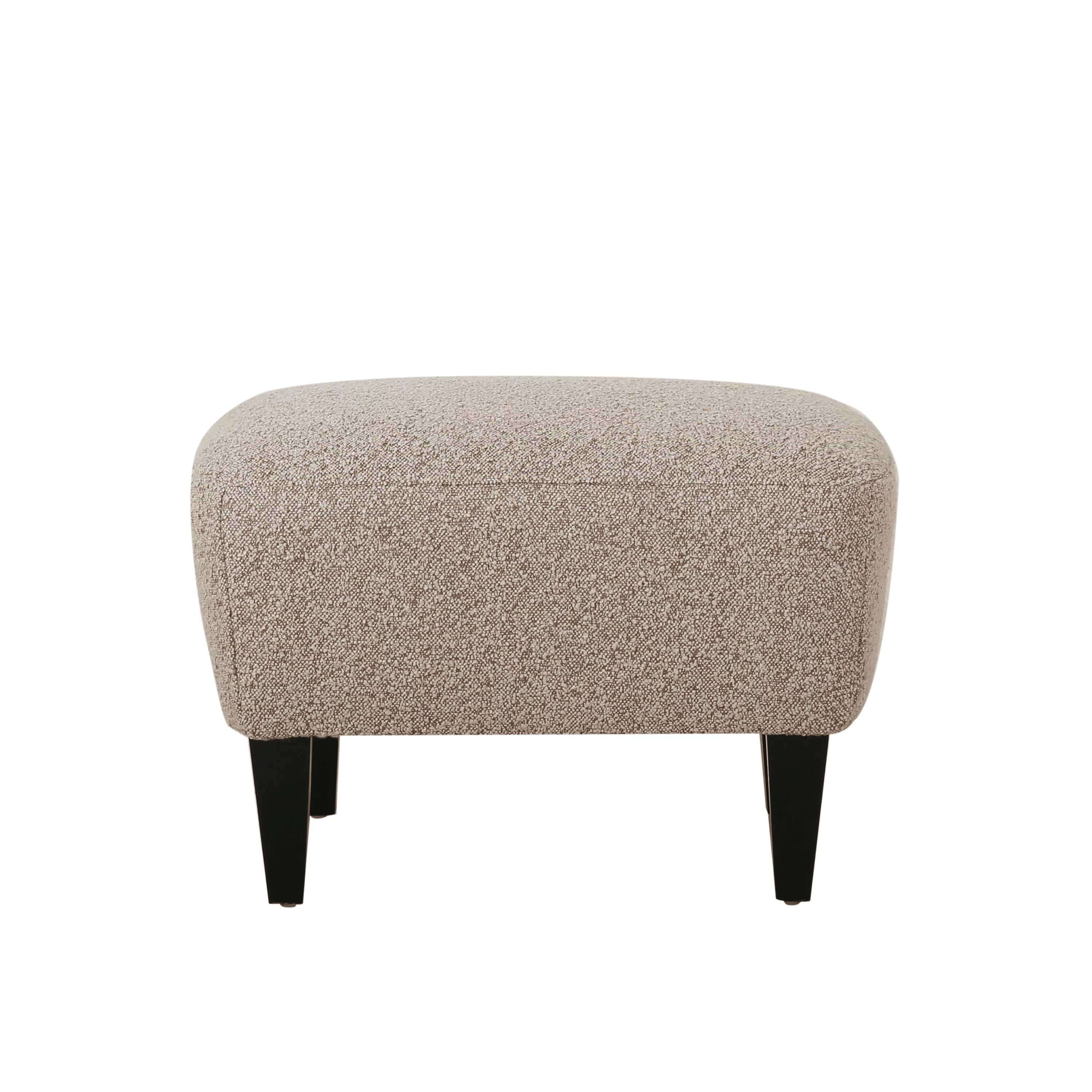 GDF Studio Gerald Contemporary Boucle Upholstered Club Chair and Ottoman Set, Stone and Matte Black