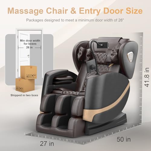 2025 Massage Chair Full Body, Zero Gravity Massage Chair with 10 Fix Rollers, Heating, Foot Massage, Auto Modes, Bluetooth Speaker