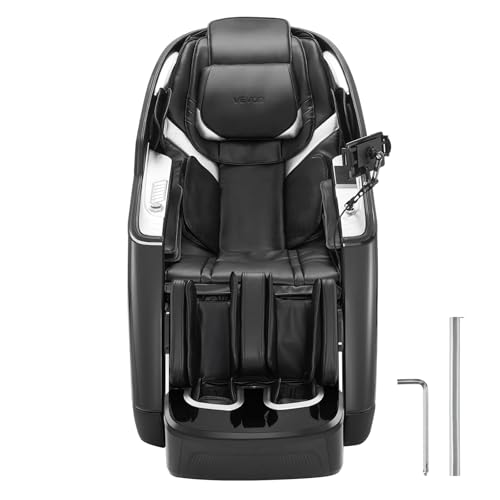 VEVOR Massage Chair, 4D Full Body Zero Gravity Recliner with SL Track, Yoga Stretch, AI Voice Control, Heat, Foot Roller, Retractable Pedal