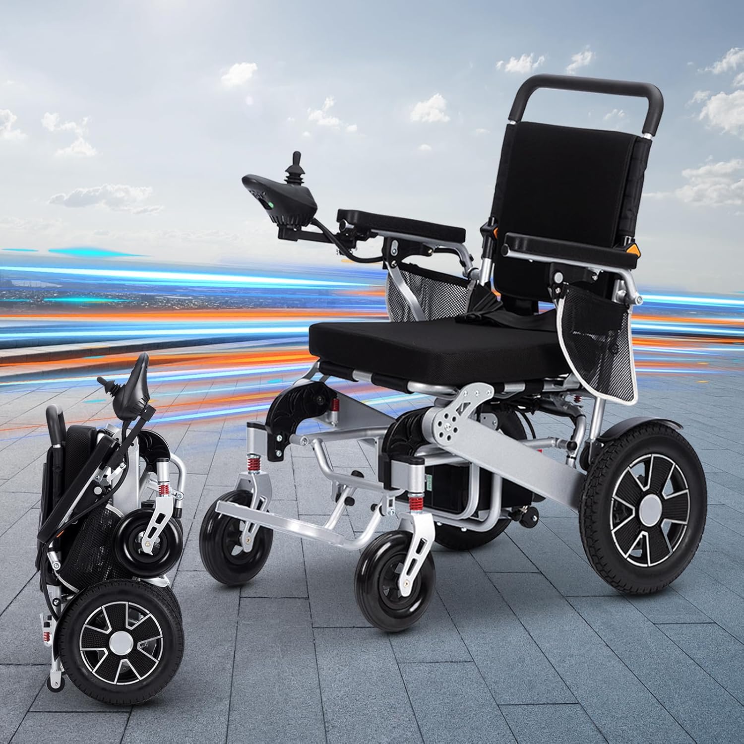 Electric Wheelchairs for Adults Intelligent Lightweight Foldable Electric Wheelchairs Power Wheelchairs for Seniors Compact Portable Airline Approved