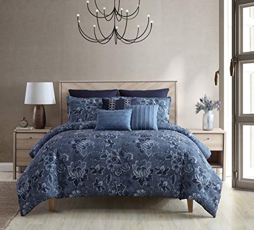 Riverbrook Home 100% Polyester Comforter Set, Queen, Hillcrest - Ivory/Gold, 9 Piece Set