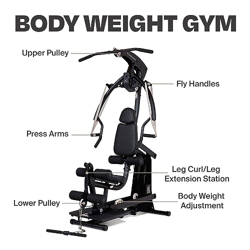 Centr Body Weight Home Gym Machine - Upper & Lower Body Weight Machine & Home Gym System with Multifunctional Cable for Full Body Workout Set