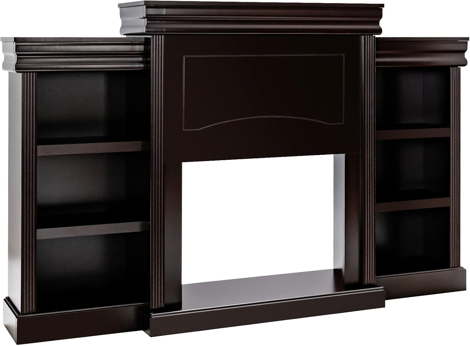 Tangkula 70 Inches Freestanding Mantel Stand, Modern Media Fireplace Cabinet for Living Room Bedroom