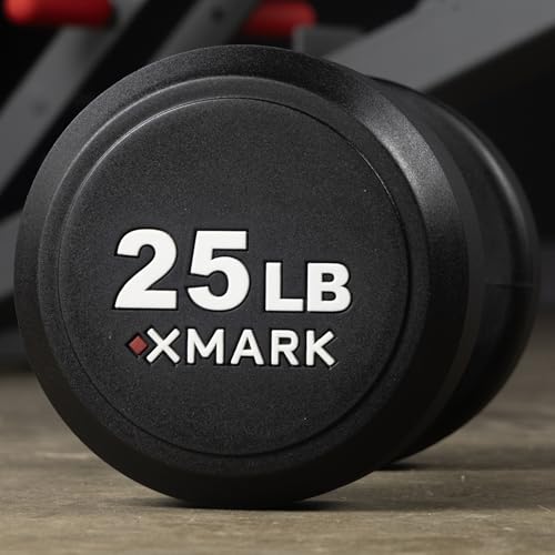 XMARK Dumbbell Weights Sets, 5-50lb and 5-75lb Dumbbell Sets, No Odor, Urethane Dumbbells, Commercial Gym and Home Gym Equipment