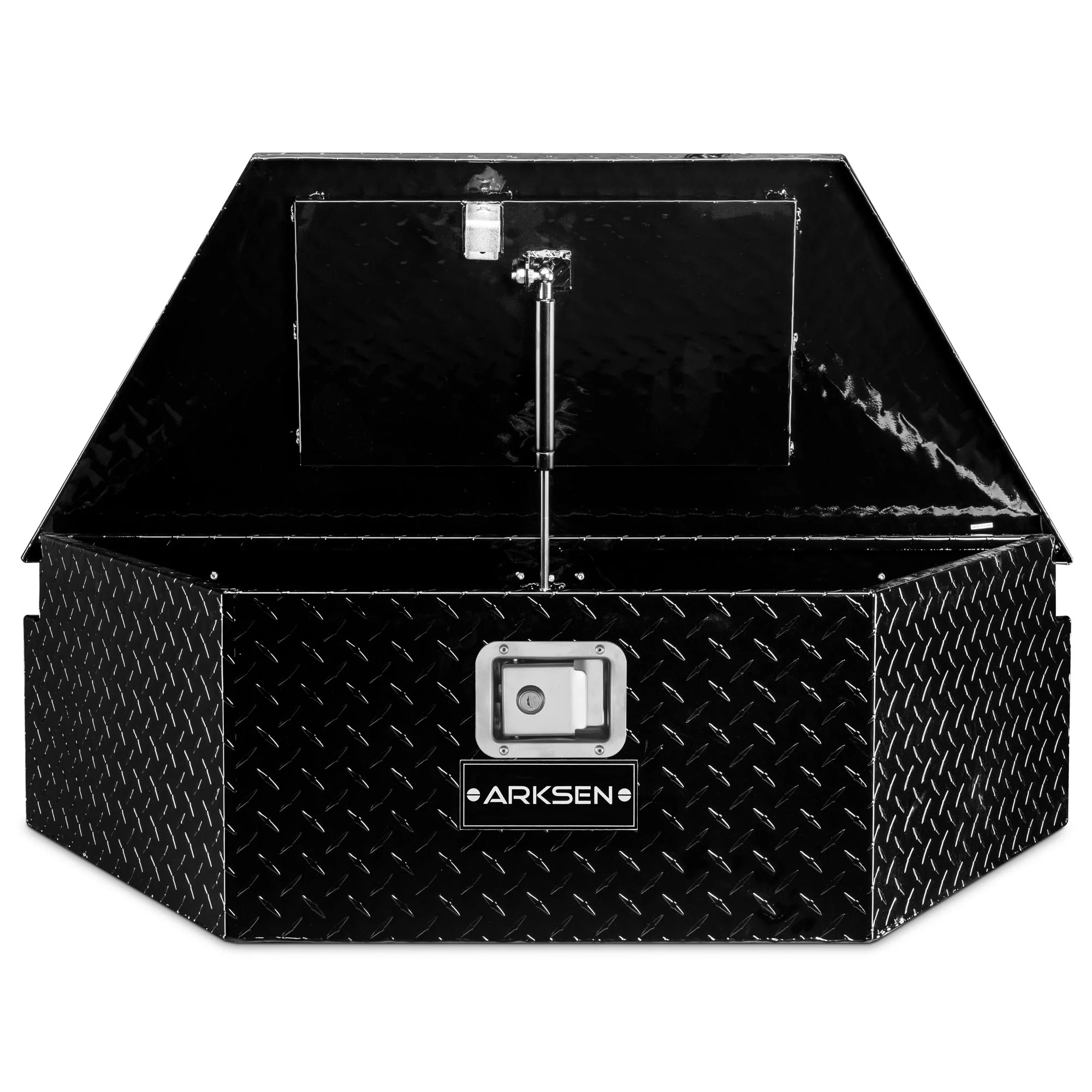 ARKSEN 39 Diamond Plate Aluminum Trailer Tongue Box Pickup Truck Tool Box Storage Organizer With Lock Key, Silver