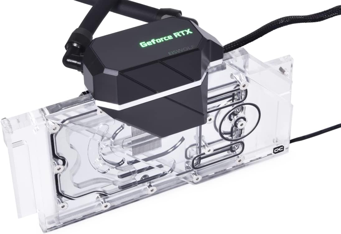 Alphacool Eiswolf 2 AIO GPU Cooler - 360mm RTX 3080/3090 TUF with GPU Backplate, Digital RGB, Nickel/Plexi