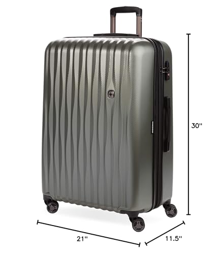 SwissGear 7272 Energie Expandable Hardside Luggage with Spinner Wheels and TSA Lock, Gunmetal, Carry-On 19-Inch