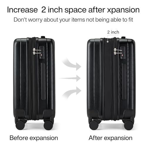 Hanke 29 Inch Luggage Suitcases With Spinner Wheels Lightweight PC hardside Rolling Suitcase With Travel Lock, Checked-Large 29-Inch(Blackish Green)