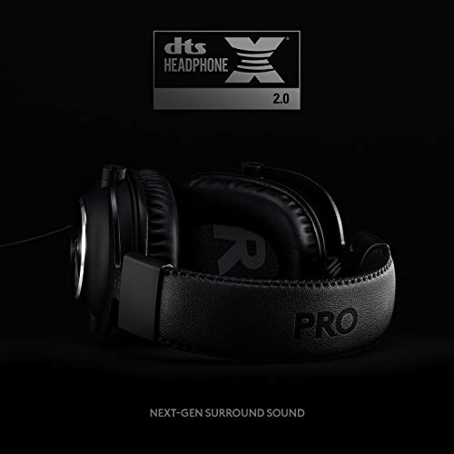 Logitech G Pro X Wired Gaming Headset: Blue VO!CE Detachable Boom Mic, DTS 7.1, 50 mm Drivers, USB/3.5mm Aux, Spare Memory Foam Ear Pads