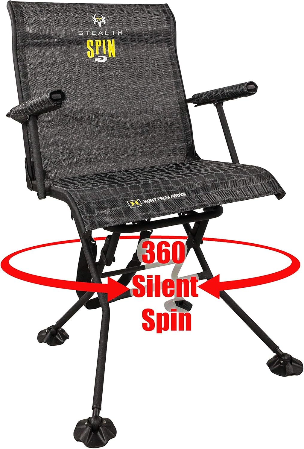 Hawk Stealth Spin Chair - Silent, Comfortable, Swiveling, Portable Chair for Camping, Hunting, Fishing, Backpacking