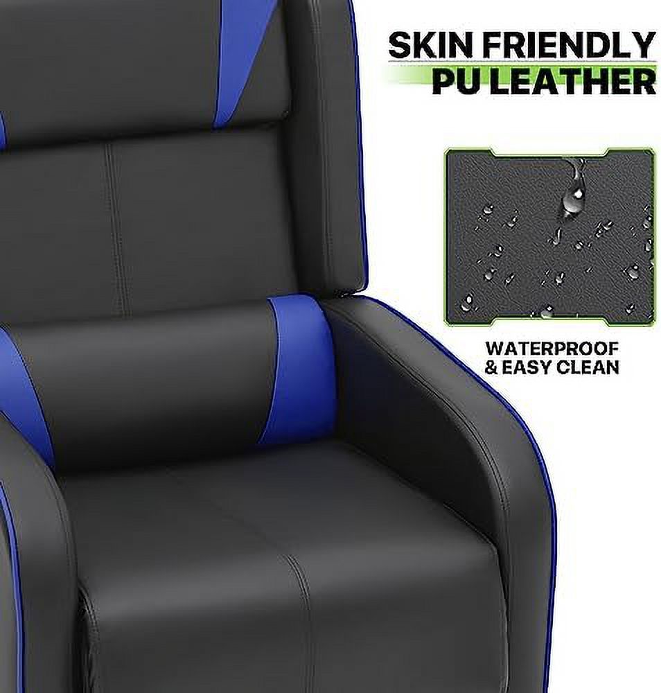Recliner Chair With Adjustable Backrest And Footrest, Lumbar Support And Side Pocket