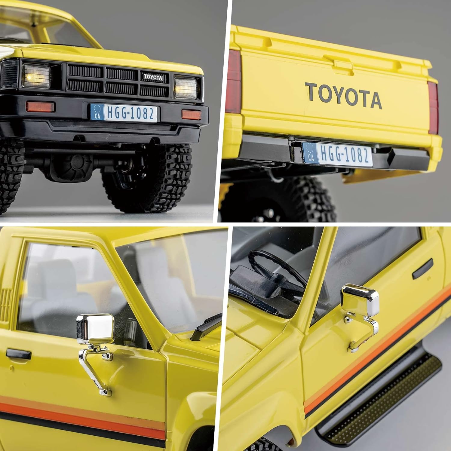 FMS 1:18 RC Crawler Toyota Hilux RTR Official Licensed Model Car RC Trucks with LED Lights 2.4Ghz 4WD Off-Road RC Vehicle RTR Hobby Electric Charging