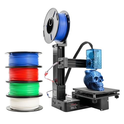 Mini 3D Printer for Beginners with 4 Colors PLA Filament, Portable FDM DIY 3D Printing Machine with TF Card Reader, Easy Setup, 0.4mm Nozzle