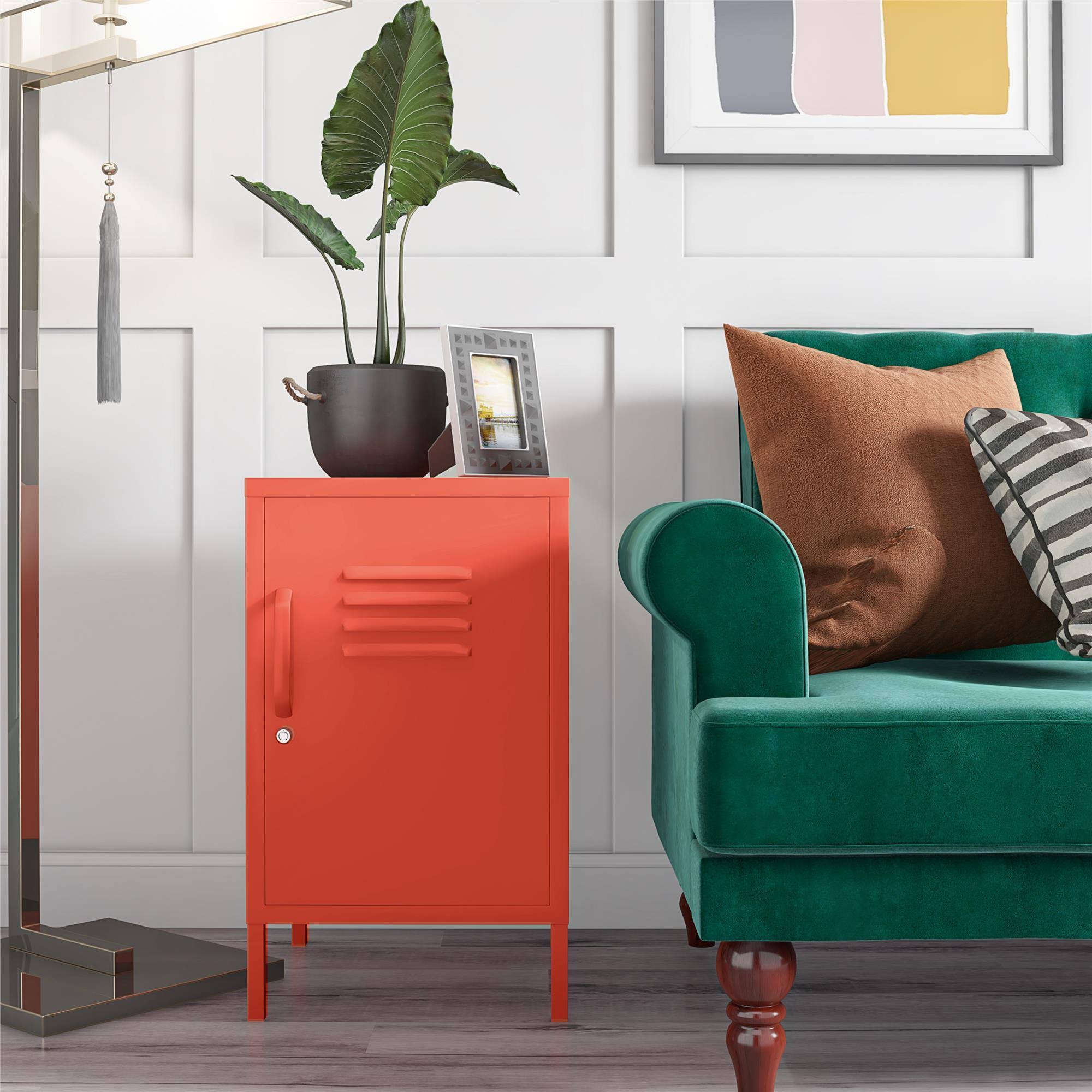 Novogratz Cache Metal Locker End Table - Orange