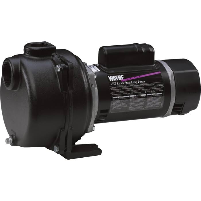Wayne Self-Priming Centrifugal Cast Iron Lawn Sprinkler Water Pump - 5,300 GPH, 2 HP, 2inch, Model WLS200