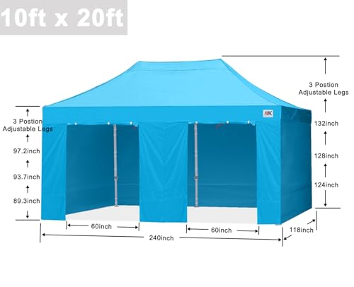 ABCCANOPY Easy Pop Up Canopy Tent with Sidewalls 10x10 Commercial -Series, White