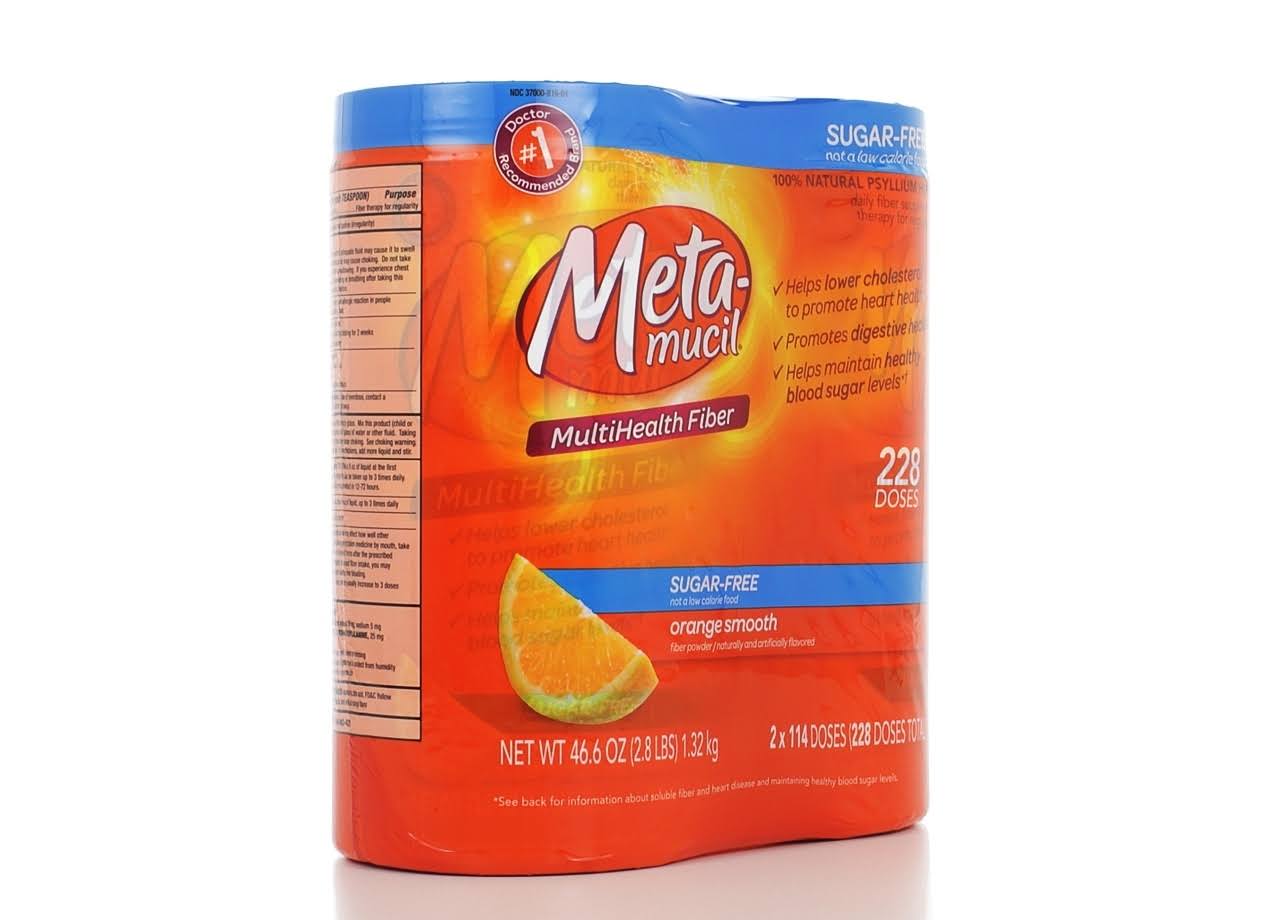 Metamucil Sugar Free Orange Smooth Fiber Powder Dietary Supplement 2-23.3 oz. Canisters