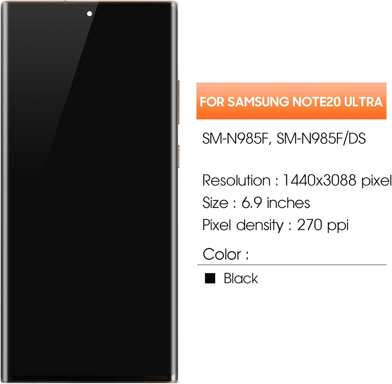 OLED for Samsung Galaxy Note 20 Ultra Screen Replacement for Samsung Note 20 Ultra LCD Display SM-N986B SM-N985 SM-N986U LCD Digitizer Touch Assembly