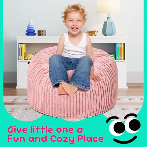 Hobestluk 5ft Bean Bag Chairs for Adults Large Beanbag Chair with Stripe Plush Cover Big Bean Bag Chair for Living Room Bedroom Dorm Office -Black