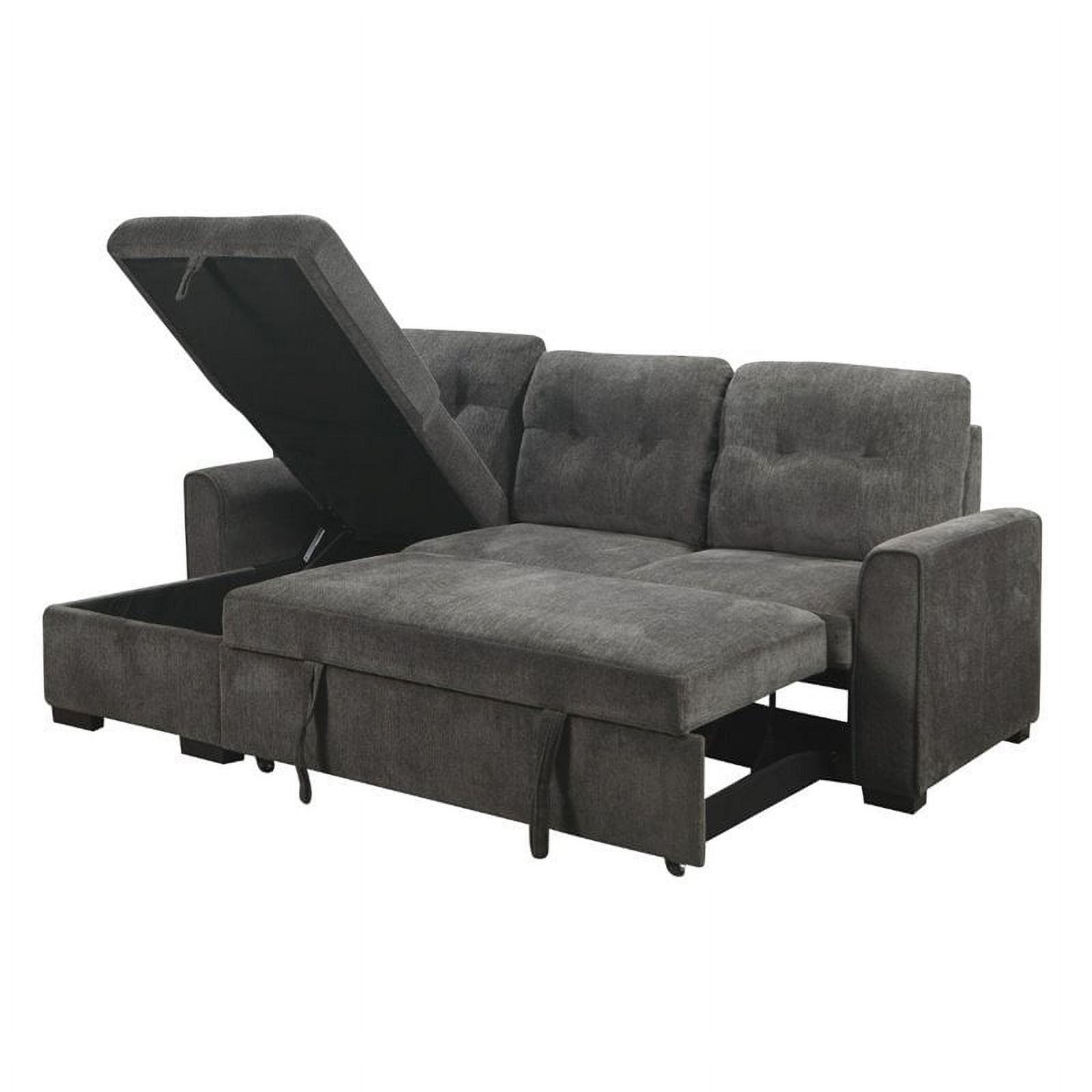Bowery Hill Modern / Contemporary Reversible Sectional in Dark Gray Finish