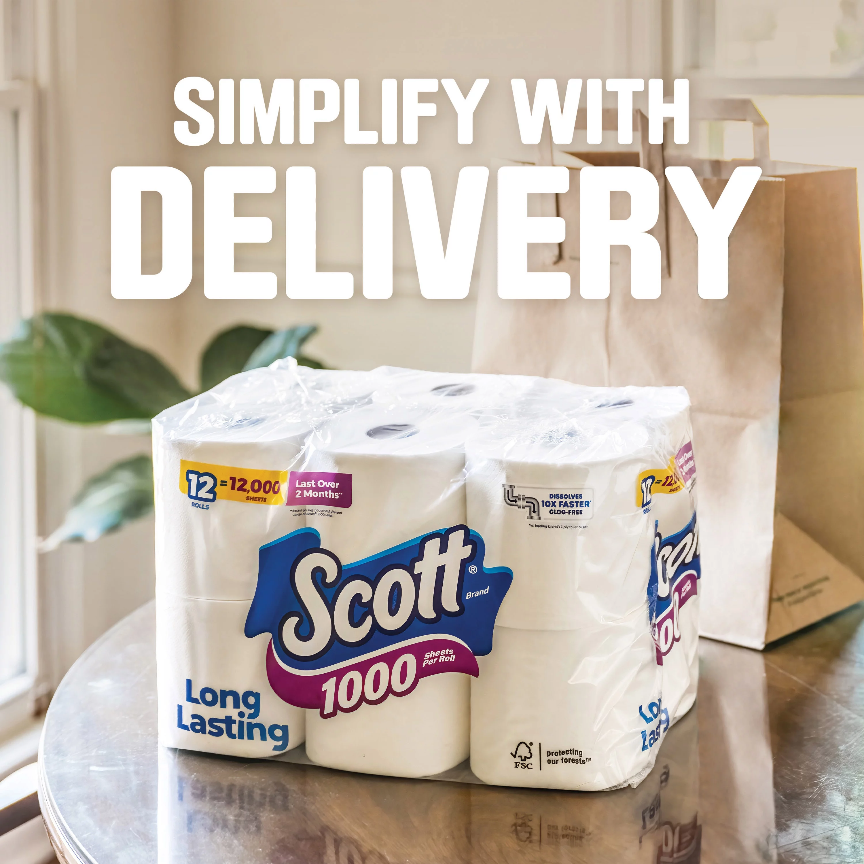 (4 pack) Scott 1000 Toilet Paper, 20 Rolls, 1,000 Sheets Per Roll - Curated Treasures Market