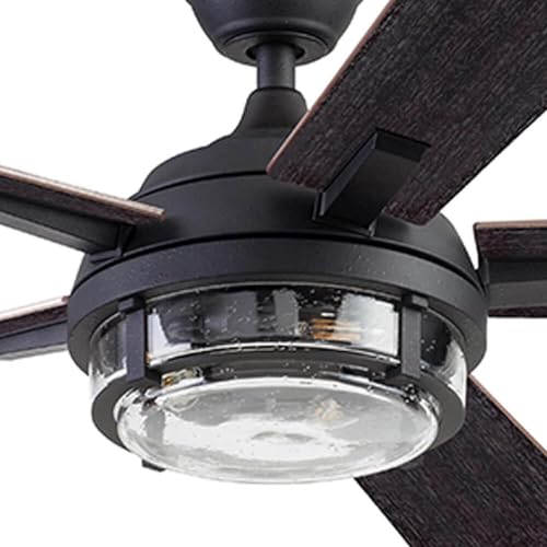 Prominence Home Freyr, 52 Inch Indoor Outdoor LED Ceiling Fan with Light, Remote Control, Dual Mounting Options, 5 Dual Finish Blades