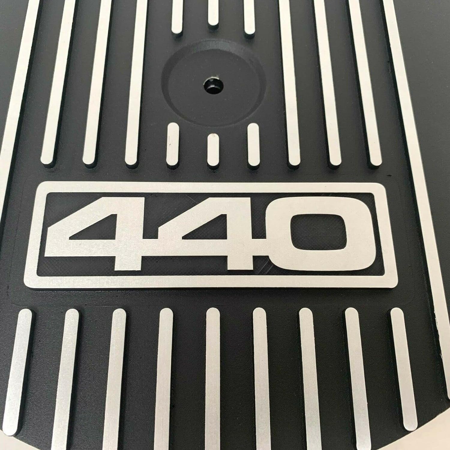 13" Round 440 Air Cleaner Lid Kit - Black Finned, Fits Mopar 440