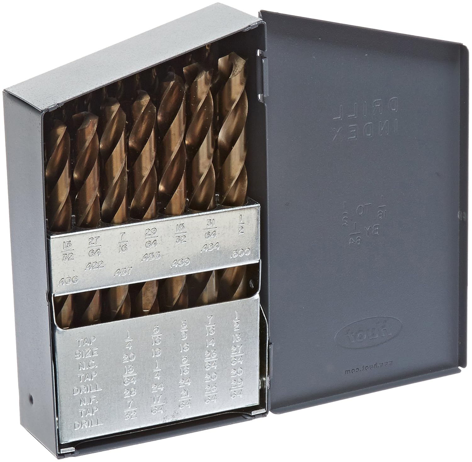 Drill America 29 Piece m42 Cobalt Drill Bit Set (1/16" - 1/2" X 64ths), D/ACO Series