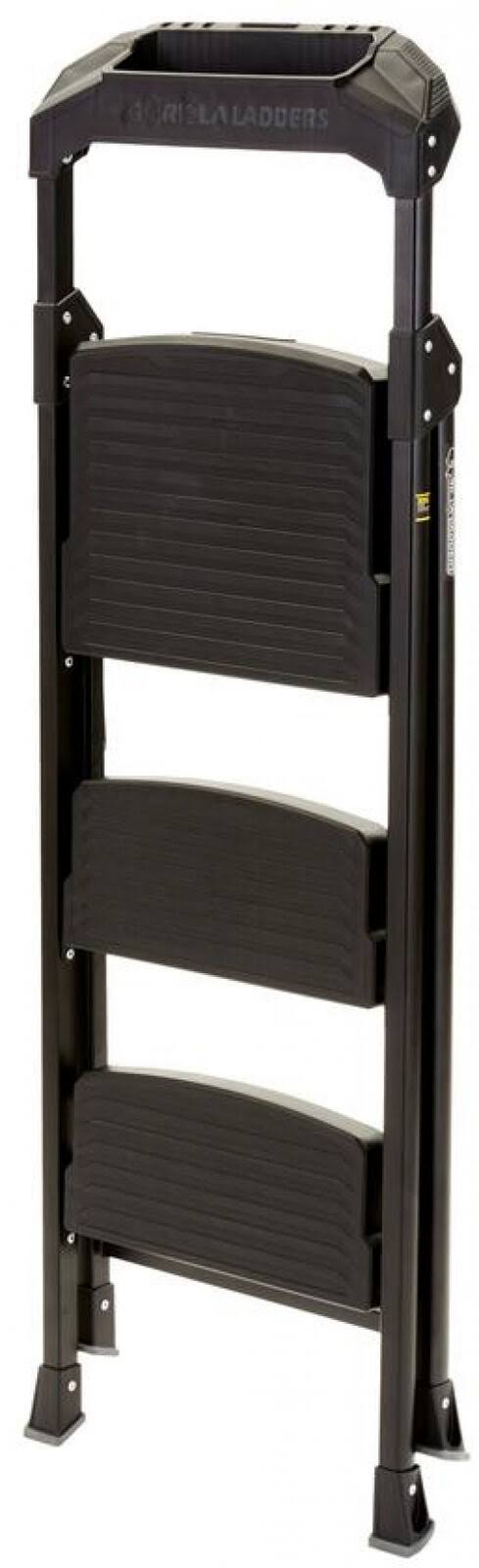 Gorilla Ladders 3-Step Pro-Grade Steel Step Stool with 300 lbs. Load Capacity Type iA Duty