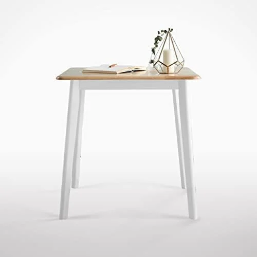 RUNFAYBIU Canberra 47.2" Rectangular Wooden Dining Table/Mid Century Modern Malaysian Oak Kitchen Table (Natural-Oak) Table Only