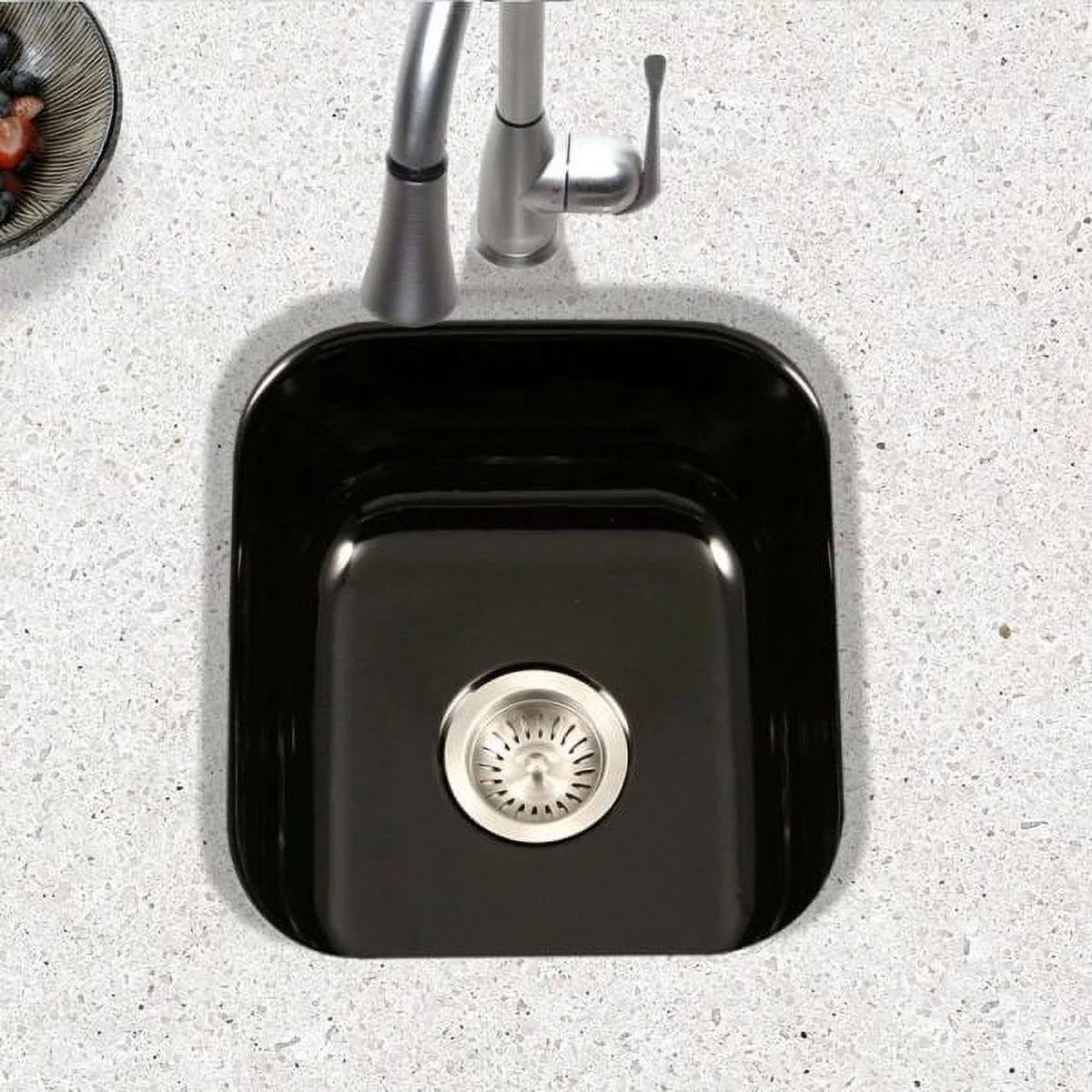 Houzer PCB-1750 LE 15-5/8" x 17-5/16" Porcelain Enamel Steel Undermount Bar/Prep Sink