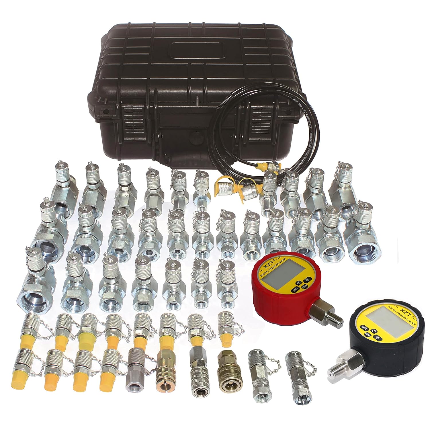 XZT 70DC Hydraulic Pressure Test Coupling Kit,Pressure gauges Set,Test Hose