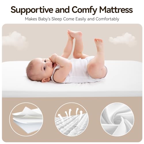 3 in 1 Baby Bassinet Bedside Sleeper, Breathable Mesh Safe Bedside Bassinet for Baby, Easy Assemble & Folding Portable Bassinet