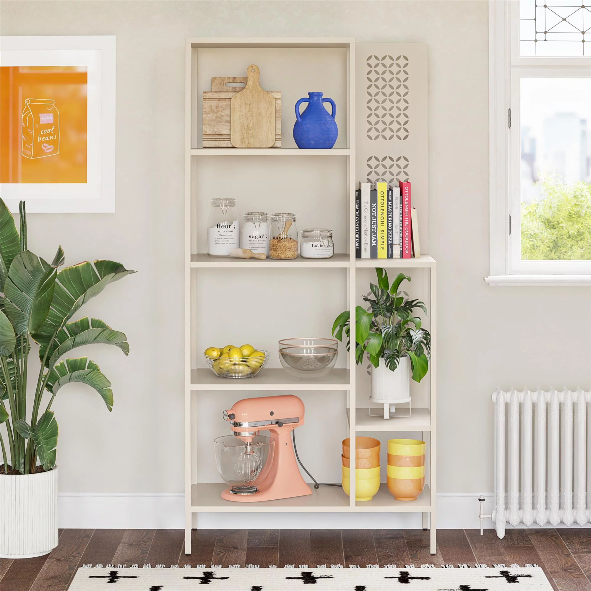 Mr. Kate Annie Metal Bookcase, Parchment