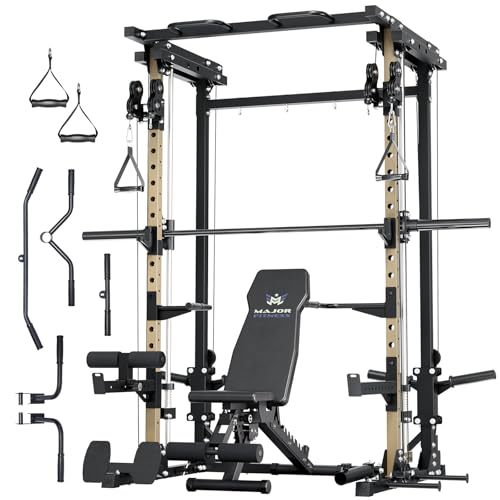 Major Fitness Drone3 Smith△ Machine – All-in-One Home Gym Squat Rack with Weight Bar