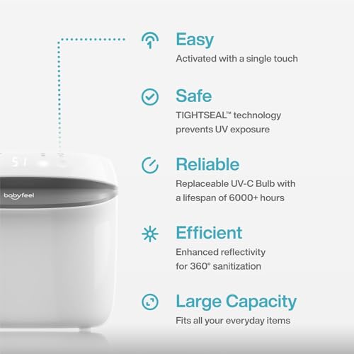 UV Light Sanitizer | UV Box Sanitizer | Conveniently Sanitizes in Minutes | Large Capacity | No Cleaning Required | Touch Control