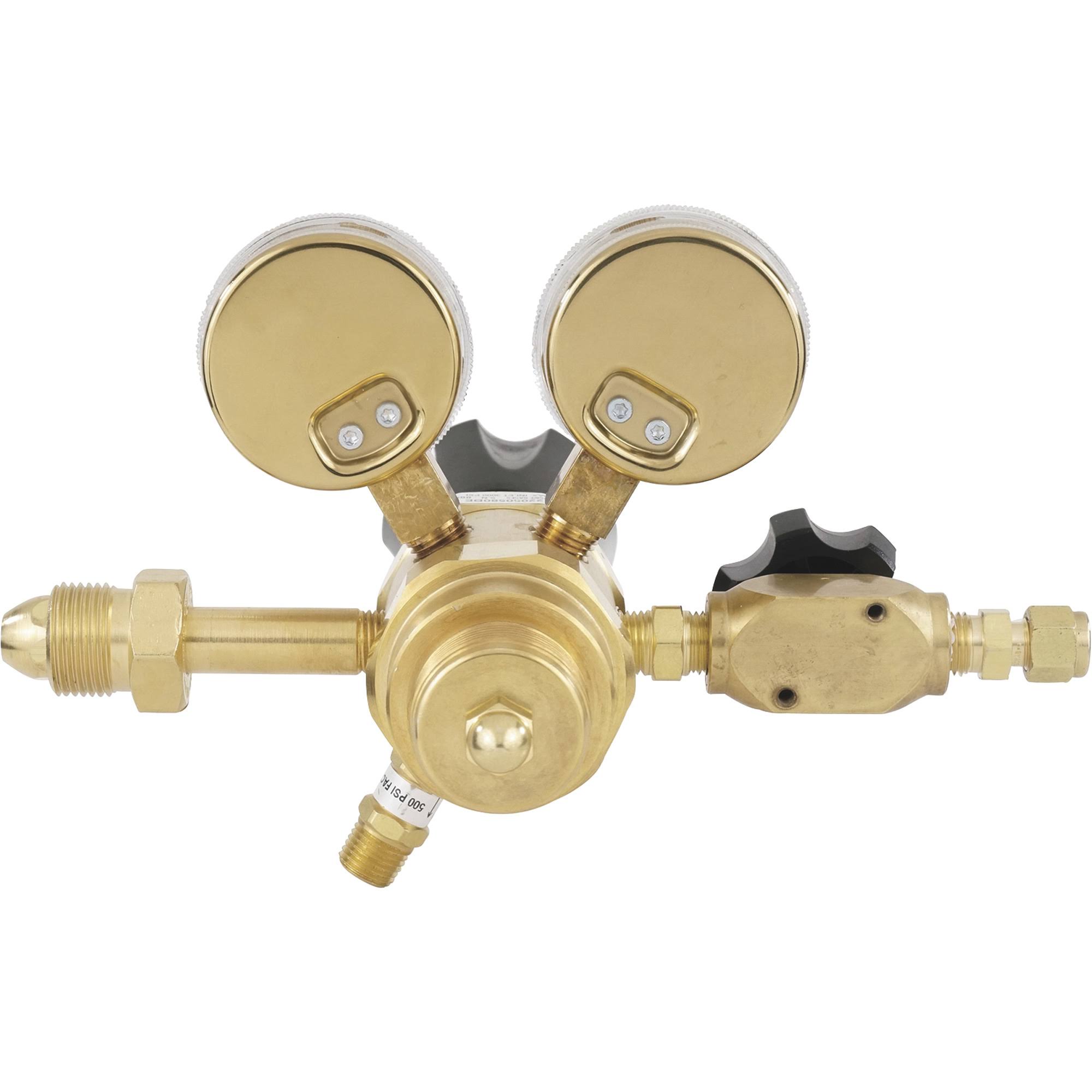 Harris KH1136 Nitrogen, Helium, Argon Specialty GAS Lab Regulator, CGA 580, 2-Stage, Brass, 0-50 PSI